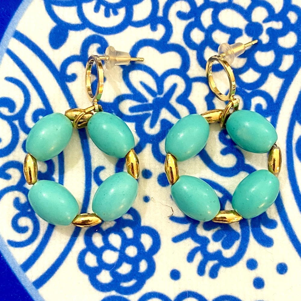 Turquoise Stone Earrings - Picture 4 of 14